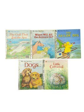 Little Golden Books Sailor Dog Gull Cottontail Animals Vtg 70s 80s 90s Lot of 5